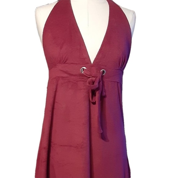 Source Unknown Dresses & Skirts - Halter Towel Terry Cloth Dress NEW Muted Burgundy Fits Medium 36C Resort Coverup